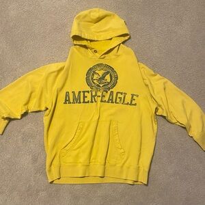American Eagle Outfitters Men's Hoodie in Bright Yellow
